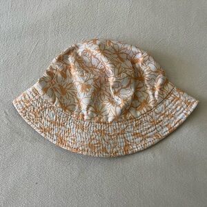 Floral Bucket Hat in Cream and Orange
